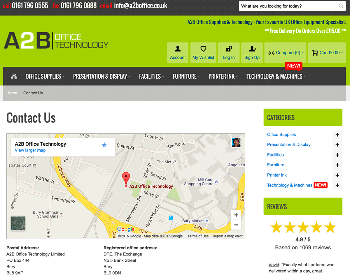 A2B Office Supplies Manchester Office Supplies Company Nantwich 